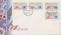 Israel ATM 1990 Hirsch Satz 0,55/0,80/1,00/2,35 Auf Brief, ATM 2.5 S (X80421) - Vignettes D'affranchissement (Frama)