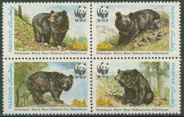 Pakistan 1989 WWF Tierschutz Bären Kragenbär 759/62 ZD Postfrisch - Pakistan