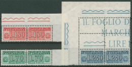 Italien 1966 Gebührenmarken Paket Staatswappen GP 15/17 Paare Ecke Postfrisch - Paquetes Postales