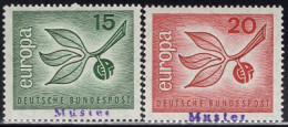 GERMANY(1965) Europa. Set Of 2 With MUSTER (specimen) Overprint. Scott No 934-5. - Autres & Non Classés