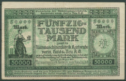 Karlsruhe 50000 Mark 1923, Keller 2584 C, Gebraucht (K1113) - Sonstige & Ohne Zuordnung