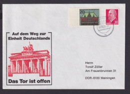 Briefmarken DDR Brief Einheit Deutschland Berlin Brandenburger Tor Ab Suhl - Cartas & Documentos