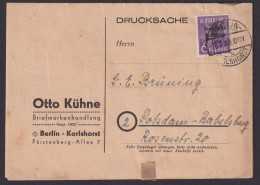 SBZ Postkarte Berlin Karlshorst Briefmarkenhandlung Otto Kühne N. Potsdam - Autres & Non Classés
