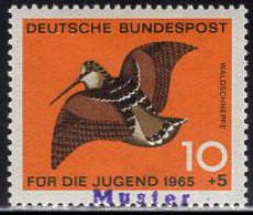 GERMANY(1965) Woodcock. MUSTER (specimen) Overprint. Scott No B404. - Altri & Non Classificati