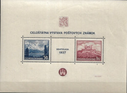 Czechoslovakia 1937  BRATISLAVA PHILATELICA EXHIBITION MNH - Blocks & Kleinbögen