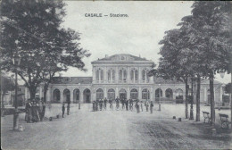 Cs25 Cartolina Casale Stazione Provincia Di Alessandria 1912 Piemonte - Alessandria