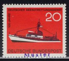 GERMANY(1965) Rescue Ship. MUSTER (specimen) Overprint. Scott No 929. - Sonstige & Ohne Zuordnung