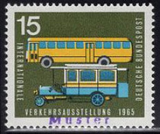 GERMANY(1965) Old & New Post Buses. MUSTER (specimen) Overprint. Scott No 921. - Altri & Non Classificati