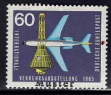 GERMANY(1965) Jet & Space Capsule. MUSTER (specimen) Overprint. Scott No 924. - Andere & Zonder Classificatie