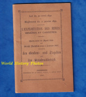 Livre De 1891 - LUXEMBOURG - Exploitation De Mine & Carriére - Imprimerie De La Cour V. Buck - Mineur Carrier Königstein - Sin Clasificación