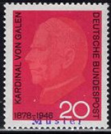 GERMANY(1966) Cardinal Von Galen. MUSTER (specimen) Overprint. Anti-Nazi Bishop Of Munster. Scott No 960. - Sonstige & Ohne Zuordnung