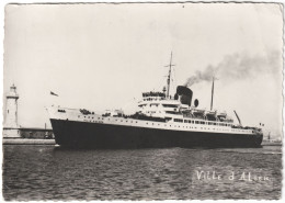 CPSM BATEAUX. PAQUEBOT.  "VILLE D'ALGER"  -  COMPAGNIE GÉNÉRALE TRANSATLANTIQUE - Piroscafi