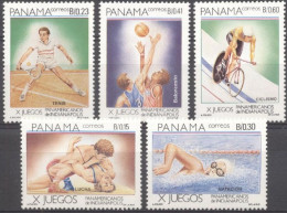 Panama 1988, Panamerican Games, Tennis, Basketball, Cyclism, Swimming, 5val - Tennis