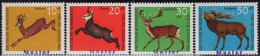 GERMANY(1966) Deer. Set Of 4 With MUSTER (specimen) Overprint. Scott No B412-5. - Other & Unclassified