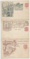 Portugal 3 Postal Stationeries Bilhete Postal 10 Reis Mint 1898 - Interi Postali