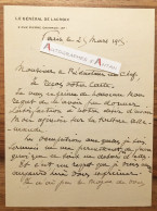 ● L.A.S 1915 Général Henri De LACROIX Né à Abymes (Guadeloupe) Général Maunoury lettre Autographe Rue Pierre Charron Ww1 - Politiek & Militair