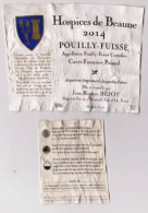 Etiquette Et Contre étiquette HOSPICES DE BEAUNE "  POUILLY FUISSE 2014 - Cuvée Françoise Poisard " (3005)_ev514 - Bourgogne