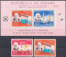 Panama 1970, Churchill, Satellite, 2val. +BF - América Del Sur