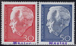 GERMANY(1967) President Lubke. Set Of 2 With MUSTER (specimen) Overprint. Scott No 974-5. - Autres & Non Classés