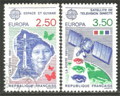 EU91-10a EUROPA-CEPT 1991 France Espace Space Communication Satellite - 1990