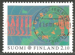 EU91-9a EUROPA-CEPT 1991 Finland HELSINKI Espace Space Communication Satellite - 1990