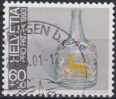 1993 Schweiz Pro Patria, Volkskunst, Flühli-Glas, ⵙ Zum:CH B240, Mi:CH 1503 Yt: CH 1430 - Gebraucht