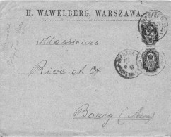 Enveloppe H . WAWELBERG , WARSZAWA  Pour La France 1898 - Covers & Documents
