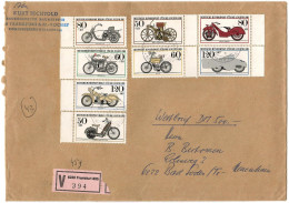 GERMANY - BIG COVER - V - Letter 1983 Frankfurt,Bike,Cycling,motor Bike - Covers & Documents