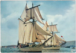 CPSM BATEAUX. VOILIER. GOÉLETTES DE LA MARINE NATIONALE "L'ÉTOILE" ET LA "BELLE POULE" - Sailing Vessels