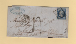 Lettre Insuffisamment Affranchie - Taxe Tampon - Amiens - 1856 - 1849-1876: Periodo Clásico