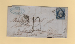 Lettre Insuffisamment Affranchie - Taxe Tampon - Amiens - 1856 - 1849-1876: Klassik