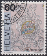 1994 Schweiz Pro Patria, Volkskunst Granatapfel Aus Leinenstikerei ⵙ Zum:CH B244, Mi:CH 1528, Yt: CH 1456 - Used Stamps