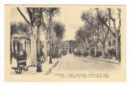 CPA AVIGNON, COURS JEAN JAURES, AVENUE DE LA GARE PRES LA CASERNE DU GENIE ET LE CINEMA PATHE, VAUCLUSE 84 - Avignon