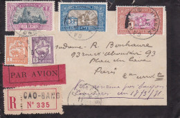 Lettre En Recommandée 1931 De CAO-BANG Pour La France Via Hanoi Et Saigon Indochine Vietnam - Briefe U. Dokumente