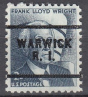 USA LOCAL Precancel/Vorausentwertung/Preo From RHODE ISLAND - Warwick - Type 256 - Contenitore Per Francobolli