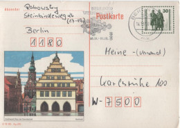 Germany Deutschland DDR 1990 Greifswald, Platz Der Freundschaft, Goethe-Schiller Weimar, Berliner Weihnachts Berlin - Cartoline Private - Usati