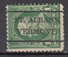 USA LOCAL Precancel/Vorausentwertung/Preo From VERMONT - Saint Albans - Type L-1 TS - Cajas Para Sellos