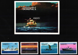 Dominica 856-859 Und Block 89 Postfrisch Schifffahrt #JH899 - Dominica (1978-...)