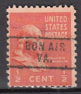 USA LOCAL Precancel/Vorausentwertung/Preo From VIRGINIA - Bon Air - Type 729 - Contenitore Per Francobolli