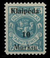 MEMEL 1923 Nr 129I Postfrisch X7DA482 - Klaipeda 1923