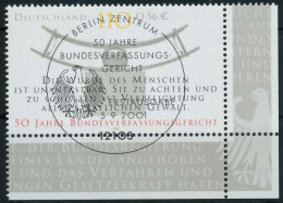 BRD BUND 2001 Nr 2214 ESST Zentrisch Gestempelt ECKE-URE X84CFAE - Gebraucht