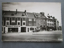 CP 60 Oise BRETEUIL Sur NOYE  -  Le Garage Statin Essence  MIMARD Place De L'hôtel De Ville  Voitures Peugeot 1950 - Breteuil