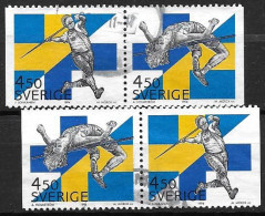 Suède 1994 1827/1828 Oblitérés, En Paires Sports - Used Stamps