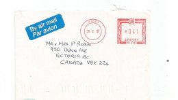 Jersey Meter Franking Feb 26 1997 To Victoria BC Canada....................................dr1 - Jersey