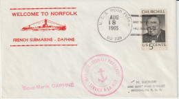 16034  WELCOME TO NORFOLK - Sous Marin Français DAPHNÉ - Correo Naval