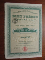 FRANCE - 67 - HAUT RHIN - SAVERNE 1925 - ETS. BLEY FRERES - ACTION DE 500 FRS - Other & Unclassified