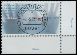 BRD BUND 2003 Nr 2338 Zentrisch Gestempelt ECKE-URE X3C8C2E - Used Stamps