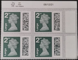 S.G. V4527 ~  TOP RIGHT CORNER BLOCK OF 4 X 2nd CLASS L/L UNFOLDED & NHM #02293 - Série 'Machin'