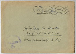 Germany 1943 Feldpost Cover Cancel Eagle Swastika Number 25820 3rd Company Railway Construction Pioneer Battalion 15 - Feldpost 2e Guerre Mondiale