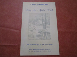 1ère LÉGION  Ter De GENDARMERIE MOBILE - Fête De Noël 1954 - Programme - Polizia